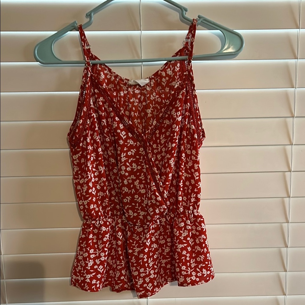 Sienna Sky Red Peplum Wrap Camisole